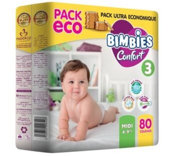 Couches bébé BIMBIES- CONFORT MIDI – N3 – 80pcs