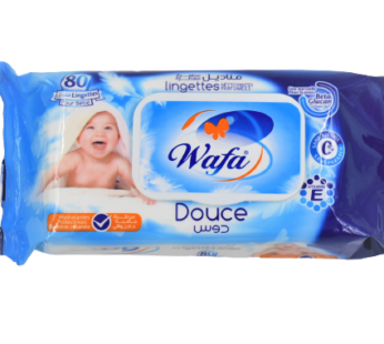 Lingettes Wafa Douce -bleu- 80pcs – avec couv