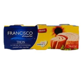 Thon entien à l’huile végétale Francisco – 65g x 3