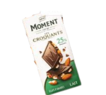 Chocolat au lait Moment – Les Croquants 25% – amandes entières