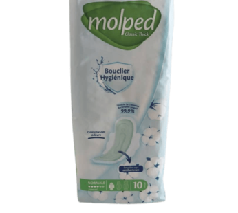 Serviettes hygiéniques Molped – Classic thick – Bouclier Hygiénique – Normal – paq.long 10pcs