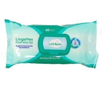 Lingettes antibactériennes pour adultes Uni-Form – 60pcs